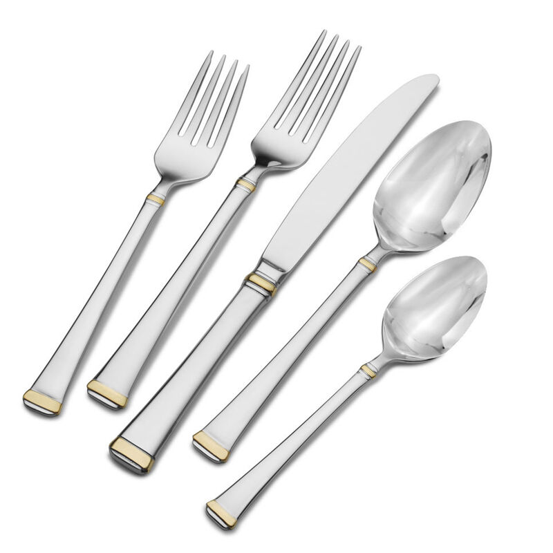 Mikasa &quot;Harmony&quot; 20-pc. Service for 4 18/10 Stainless Steel Flatware Set with Gold-Plated Accents image number 0