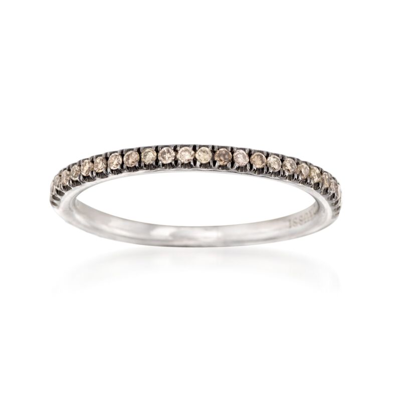 Henri Daussi .15 ct. t.w. Brown Diamond Wedding Ring in 14kt White Gold image number 0