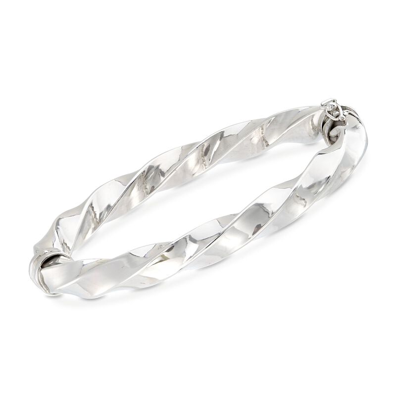 Italian Sterling Silver Twisted Bangle Bracelet image number 0