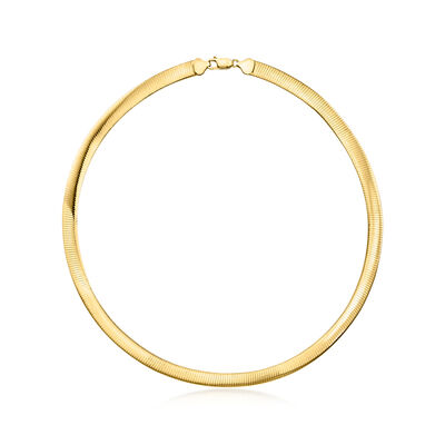 Italian 8mm 14kt Yellow Gold-Plated Omega Necklace