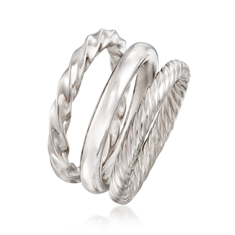 Sterling Silver Jewelry Set: Three Polished Rings image number 2
