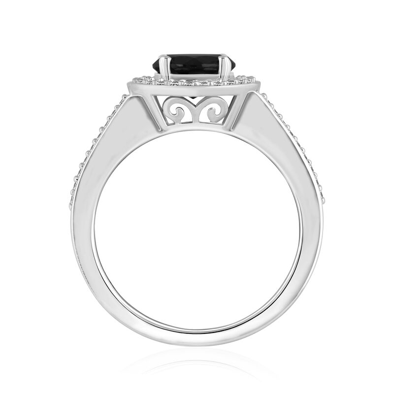 Black Onyx Ring with .21 ct. t.w. Diamonds in Sterling Silver image number 1
