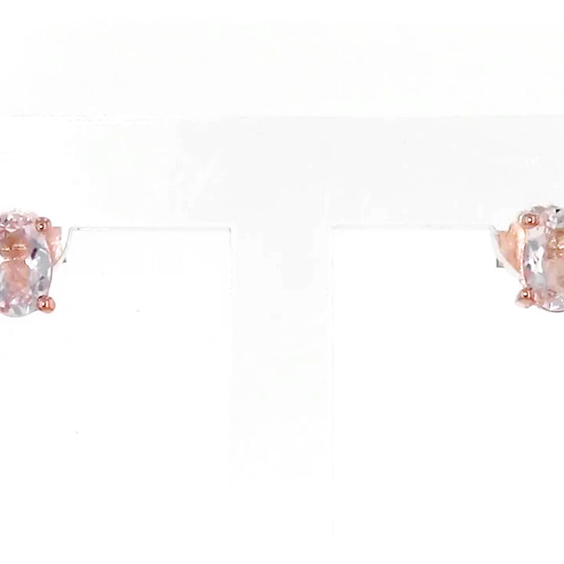 1.40 ct. t.w. Morganite Stud Earrings in 18kt Rose Gold Over Sterling image number 4
