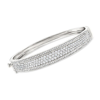 3.00 ct. t.w. Pave Diamond Bangle Bracelet in Sterling Silver