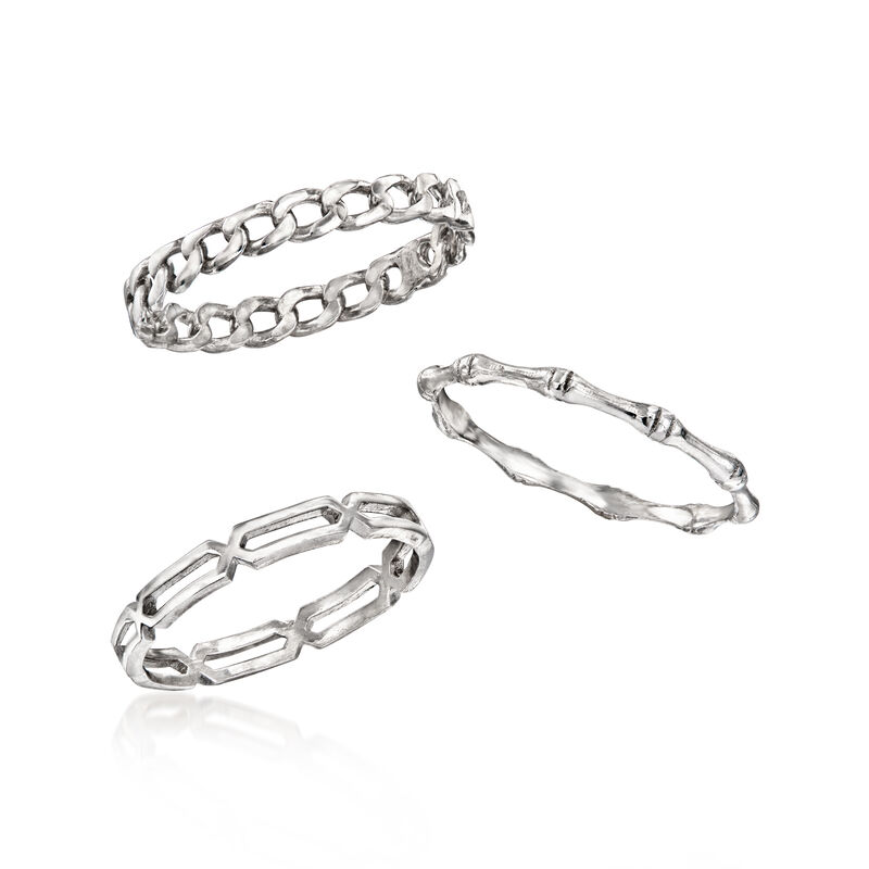 Sterling Silver Jewelry Set: Three Rings image number 3