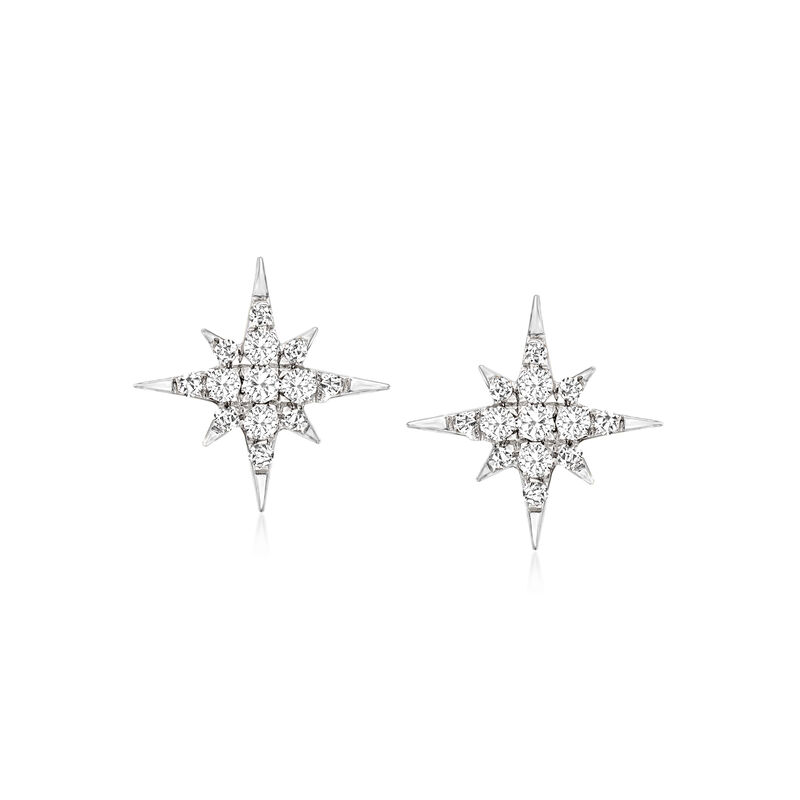.15 ct. t.w. Diamond Star Stud Earrings in Sterling Silver image number 0