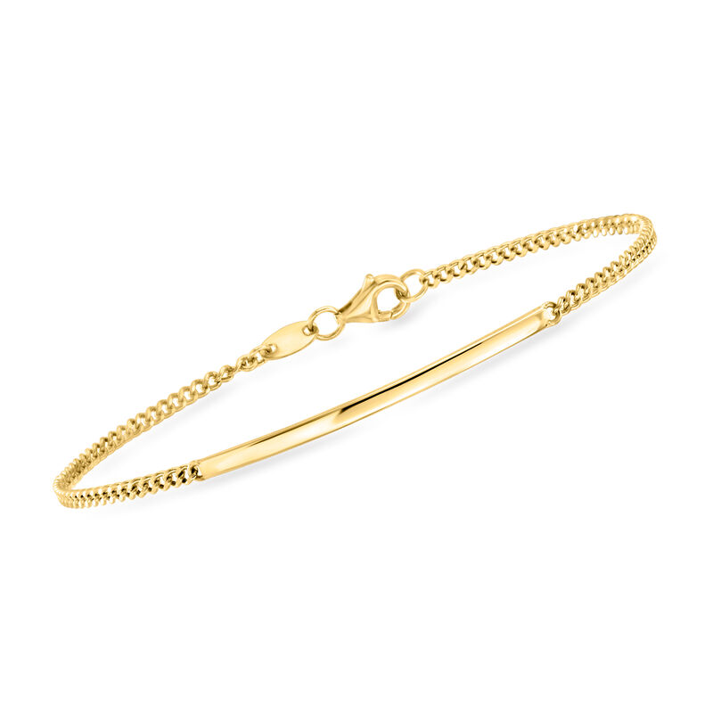 10kt Yellow Gold Curb-Link Bar Bracelet image number 0