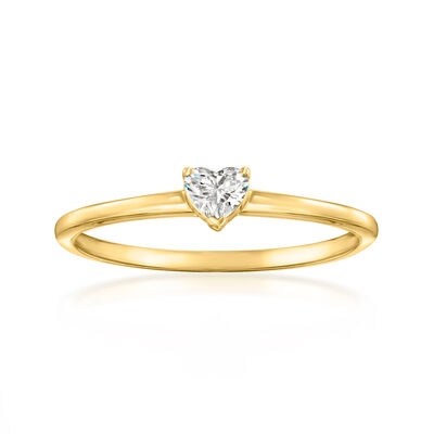 .15 Carat Heart-Shaped Lab-Grown Diamond Solitaire Ring in 14kt Yellow Gold