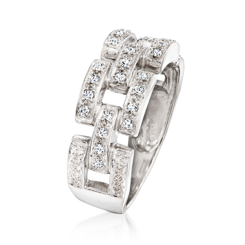 .20 ct. t.w. Diamond Panther-Link Ring in Sterling Silver image number 2