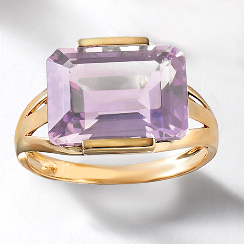7.25 Carat Amethyst Ring in 14kt Yellow Gold image number 4
