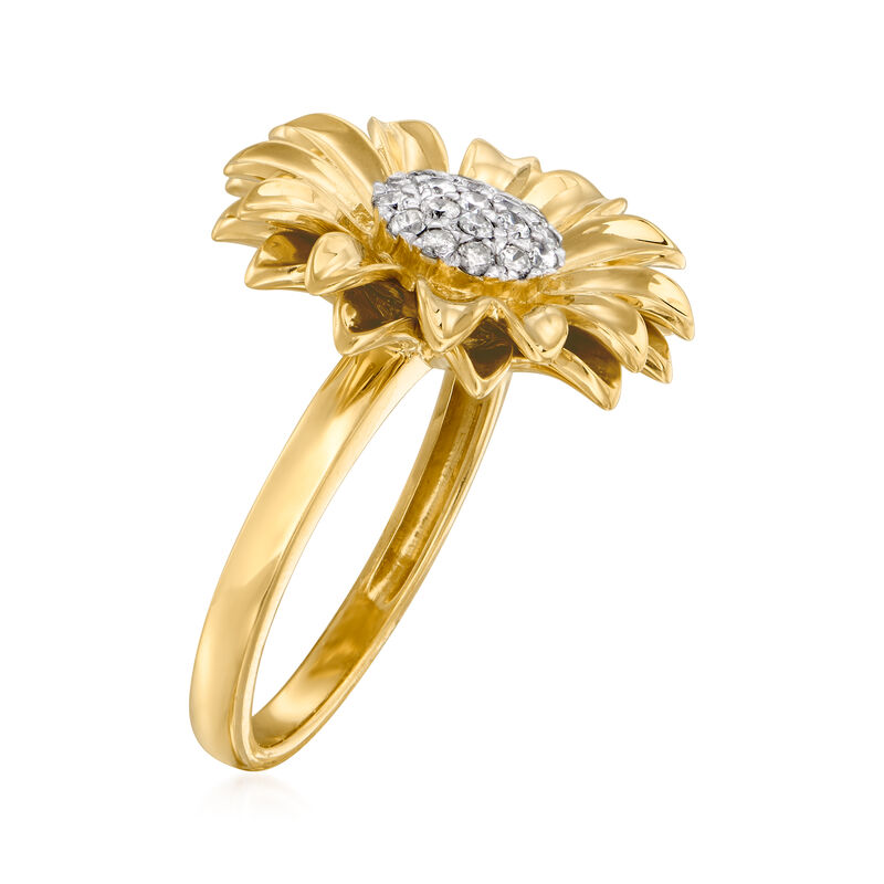 .25 ct. t.w. Diamond Sunflower Ring in 18kt Gold Over Sterling image number 2