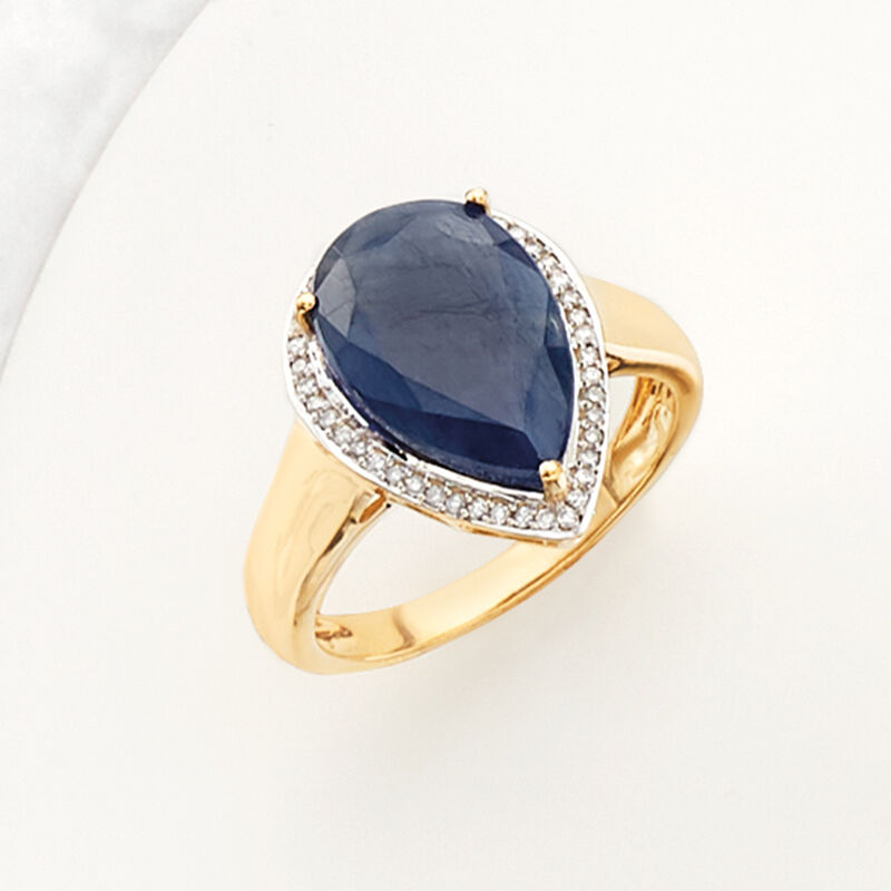 5.50 Carat Sapphire and .13 ct. t.w. Diamond Ring in 14kt Yellow Gold image number 3