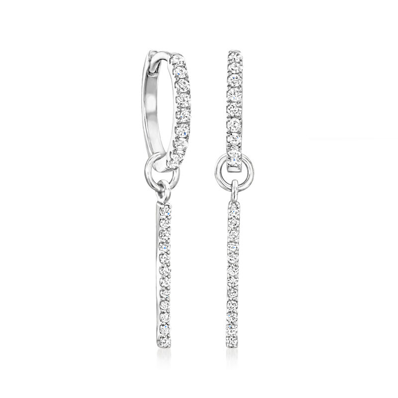 Diamond Bar Hoop Charms in Sterling Silver image number 3