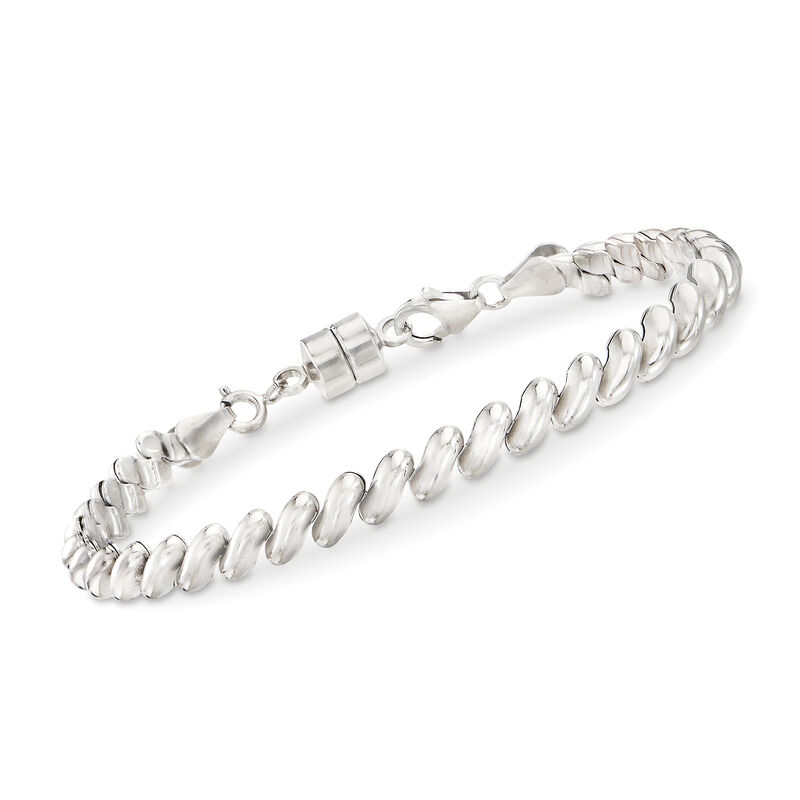 Italian Sterling Silver Magnetic Clasp Converter image number 3