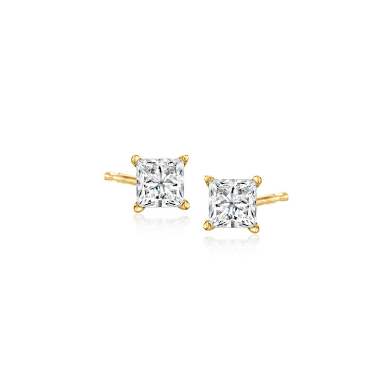 .50 ct. t.w. Princess-Cut Lab-Grown Diamond Stud Earrings in 14kt Yellow Gold  image number 0
