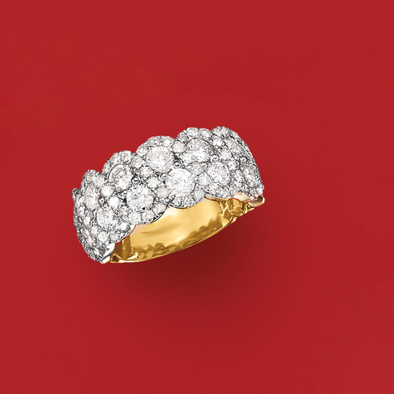 3.00 ct. t.w. Diamond Scalloped Ring in 14kt Yellow Gold image number 5