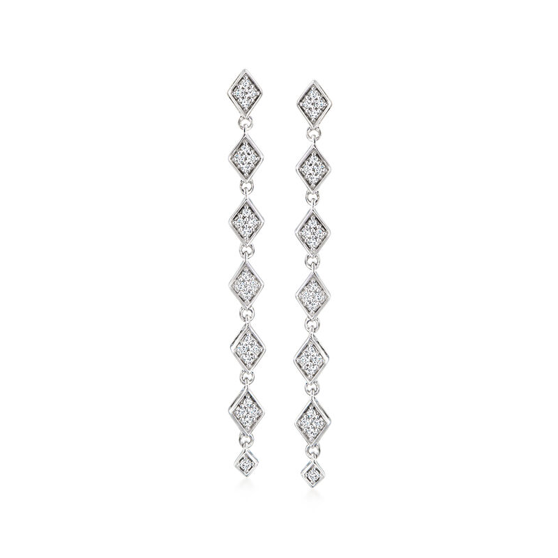 .25 ct. t.w. Diamond Kite-Shaped Linear Drop Earrings in Sterling Silver image number 0