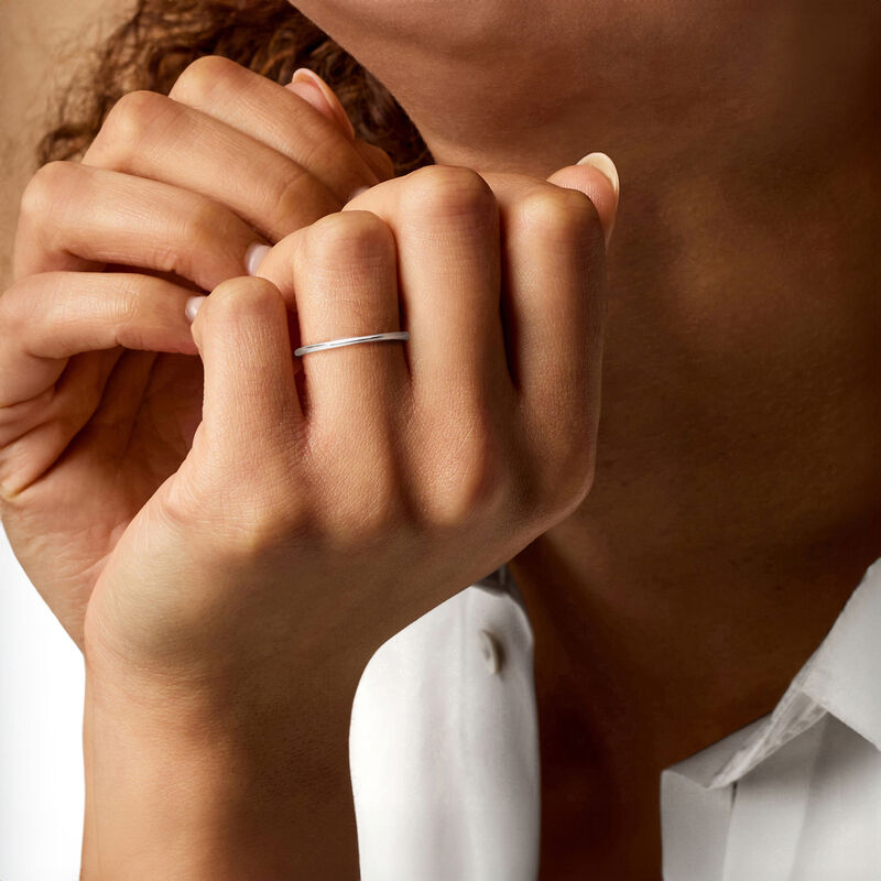 Italian 10kt White Gold Ring image number 1