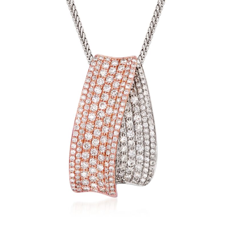 Simon G. 1.55 ct. t.w. Diamond Pendant Necklace in 18kt Two-Tone Gold. 18&quot; image number 1