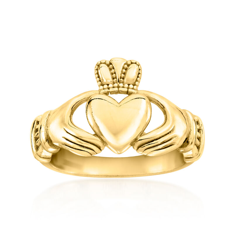 18kt Gold Over Sterling Claddagh Ring image number 0