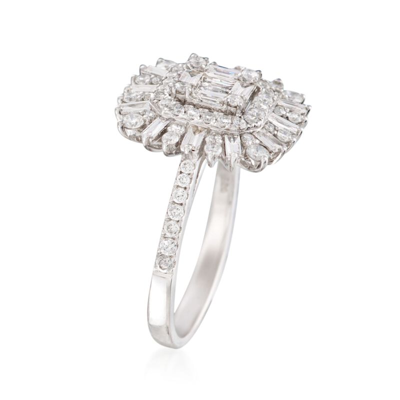 1.16 ct. t.w. Diamond Burst Ring in 18kt White Gold image number 2