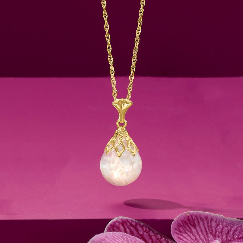 Floating Opal Pendant Necklace in 14kt Yellow Gold image number 3