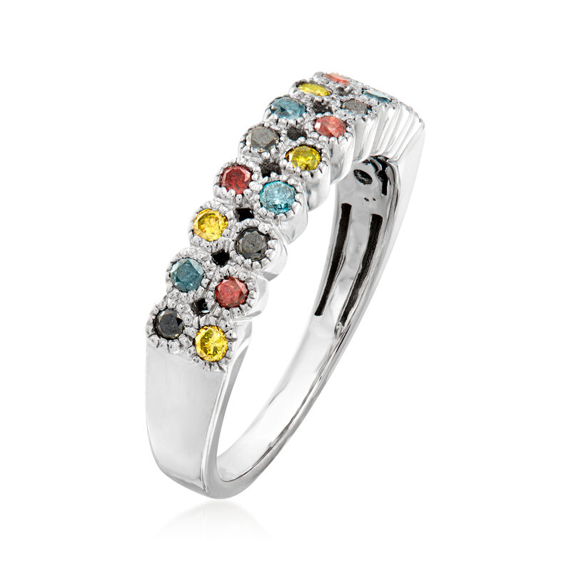 .50 ct. t.w. Multicolored Diamond Ring in Sterling Silver image number 2
