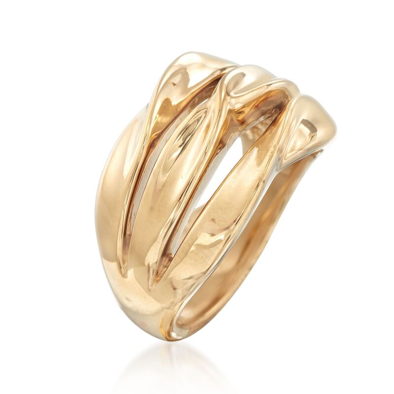 14kt Yellow Gold Three-Row Twist Ring image number 2