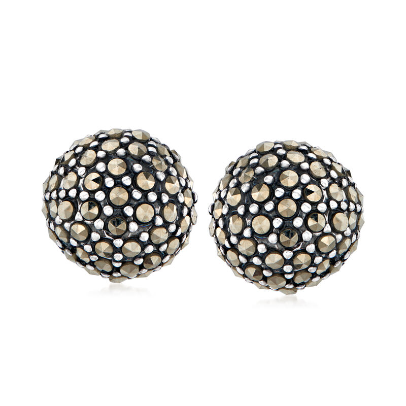 Sterling Silver Marcasite Stud Earrings Sterling Silver Marcasite Stud Earrings