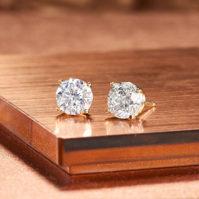 2.00 ct. t.w. Diamond Stud Earrings in 14kt Yellow Gold image number 2