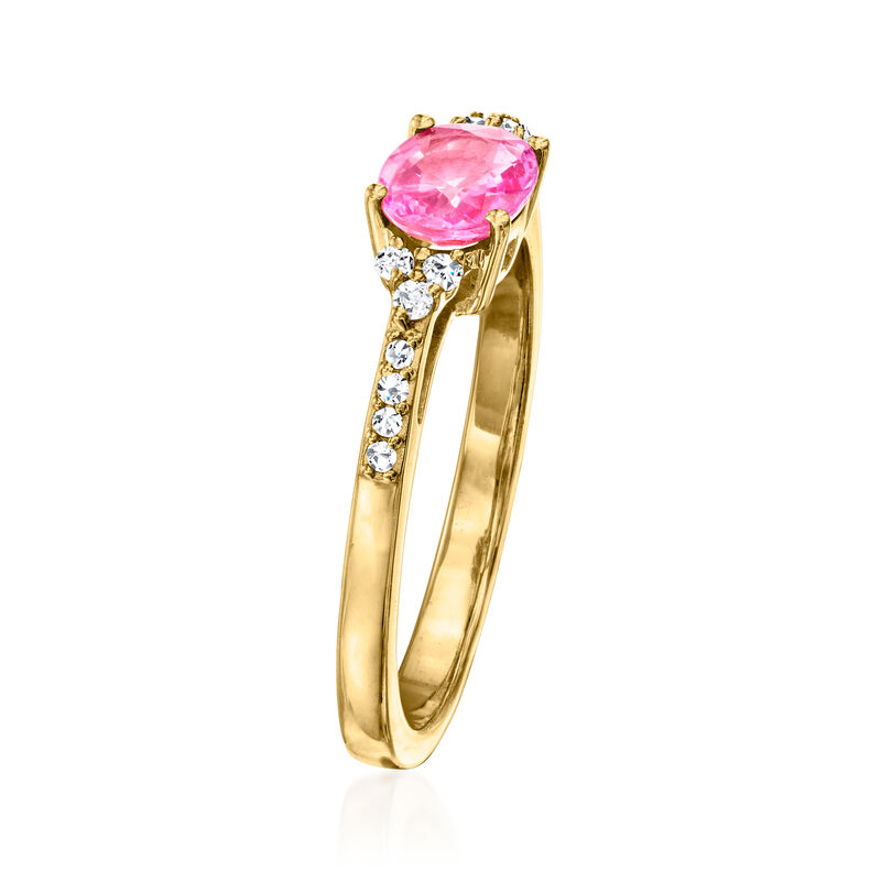 .70 Carat Pink Sapphire Ring with Diamonds in 18kt Gold Over Sterling. Size 7 image number 1