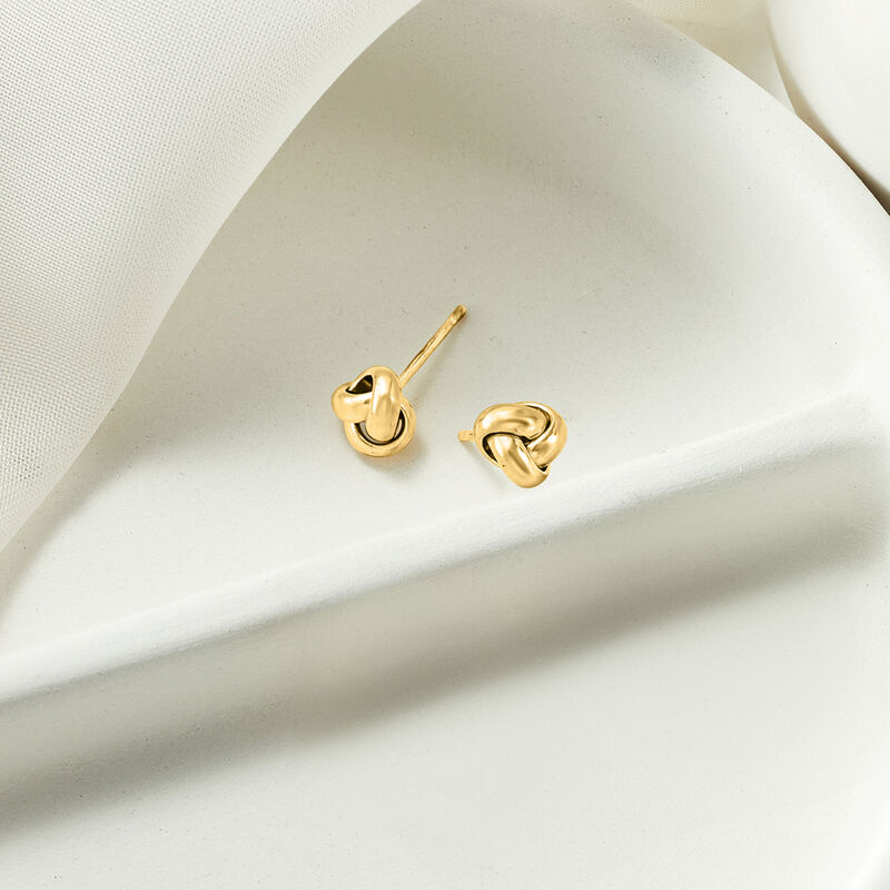 14kt Yellow Gold Love Knot Stud Earrings image number 1