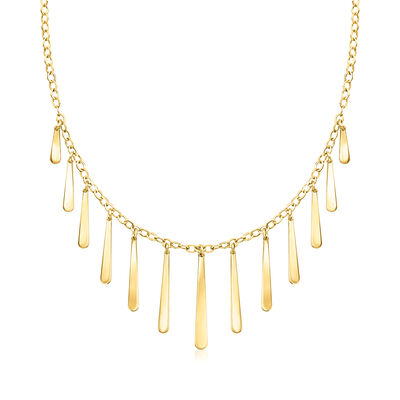 Italian 18kt Gold Over Sterling Elongated Multi-Teardrop Necklace