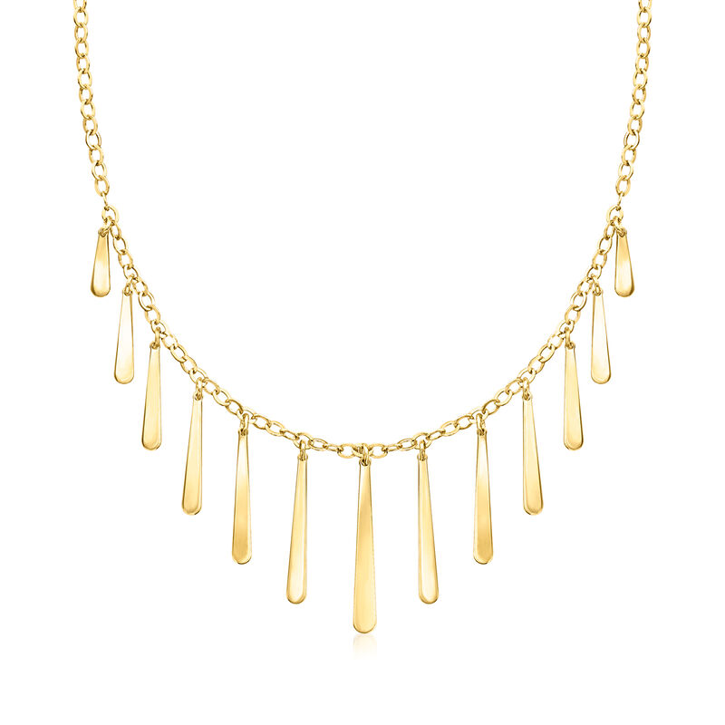 Italian 18kt Gold Over Sterling Elongated Multi-Teardrop Necklace. 18" image number 1