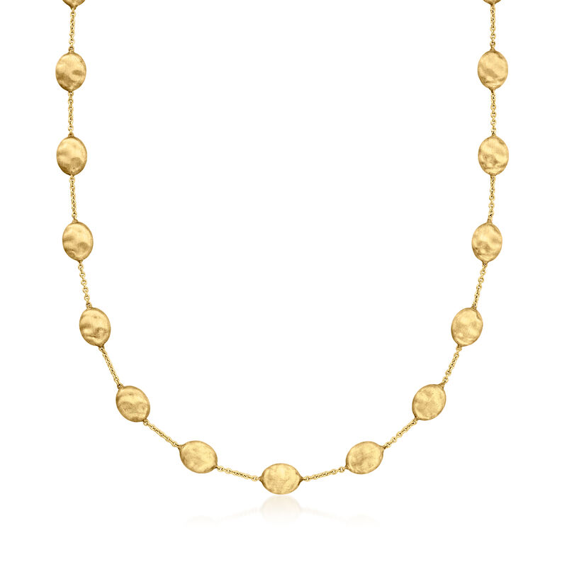 C. 2000 Vintage Marco Bicego "Siviglia" 18kt Yellow Gold Flat-Bead Necklace. 16" image number 0