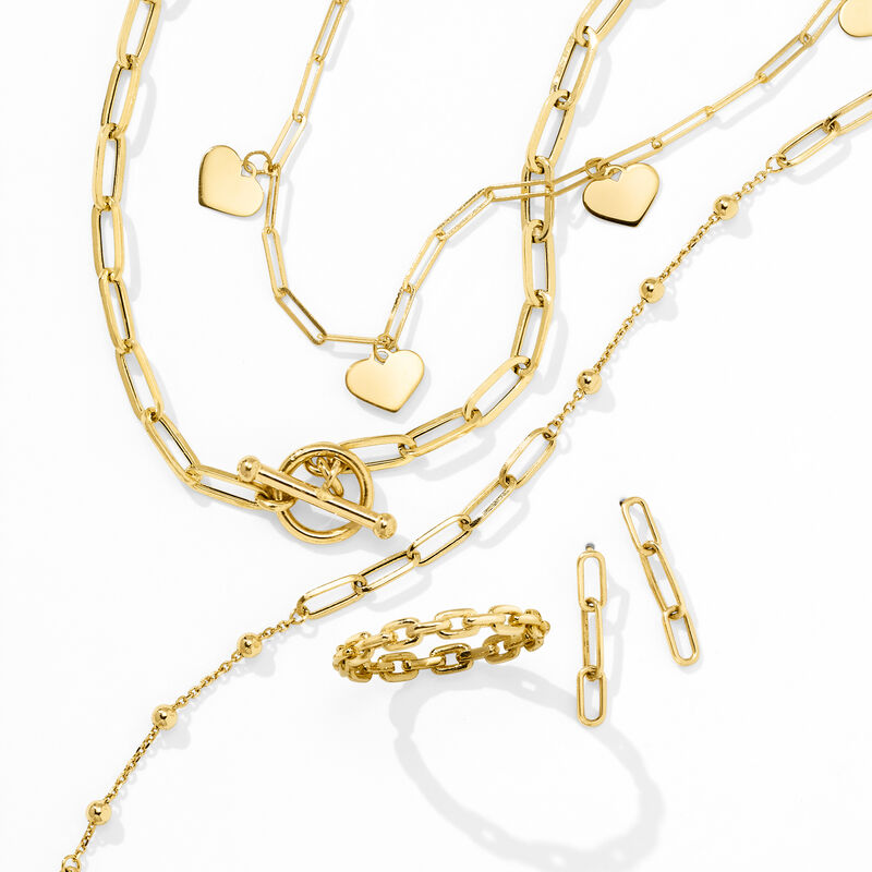 Italian 14kt Yellow Gold Paper Clip Link Toggle Necklace. 20&quot; image number 2