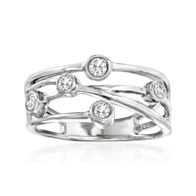 .25 ct. t.w. Diamond Crisscross Ring in Sterling Silver