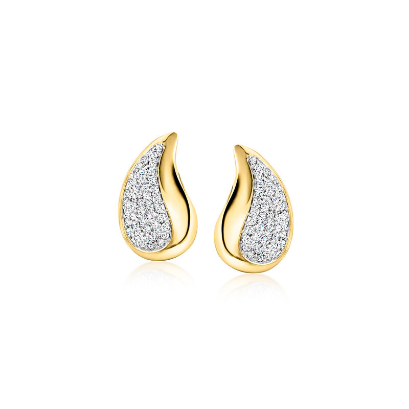 .50 ct. t.w. Diamond Puffed Teardrop Earrings in 18kt Gold Over Sterling image number 2