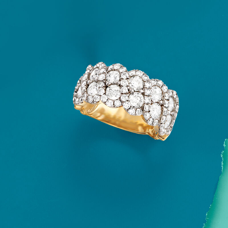 3.00 ct. t.w. Diamond Scalloped Ring in 14kt Yellow Gold image number 4