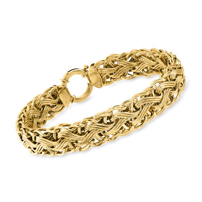 18kt Gold Over Sterling Woven-Link Bracelet