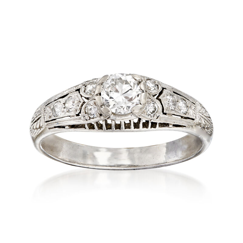 C. 1970 Vintage .51 ct. t.w. Diamond Ring in Platinum image number 0