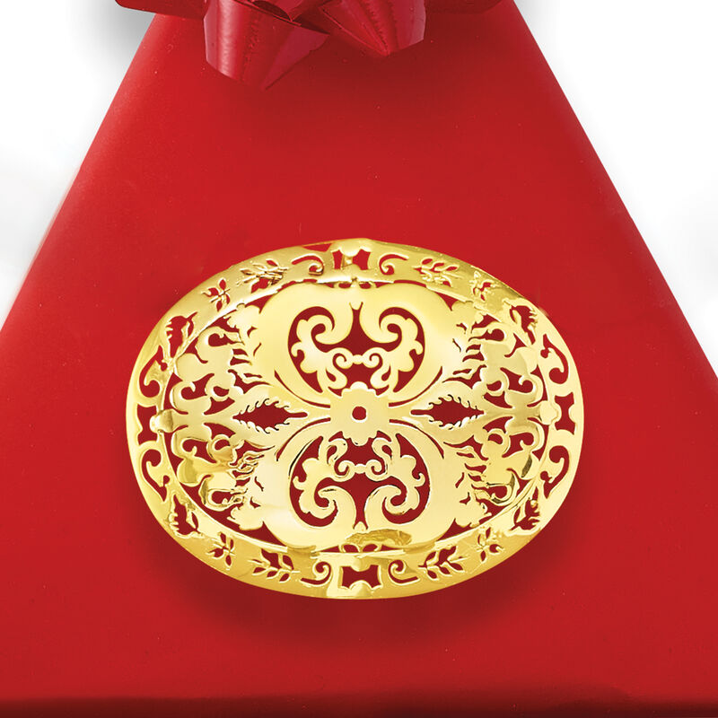 Italian 14kt Yellow Gold Oval Filigree Slide Pendant image number 2