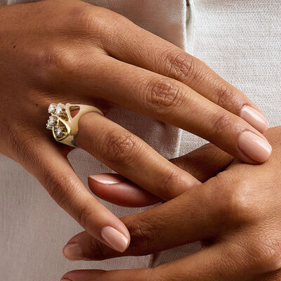 C. 1980 Vintage 1.00 ct. t.w. Diamond Cluster Ring in 14kt Yellow Gold