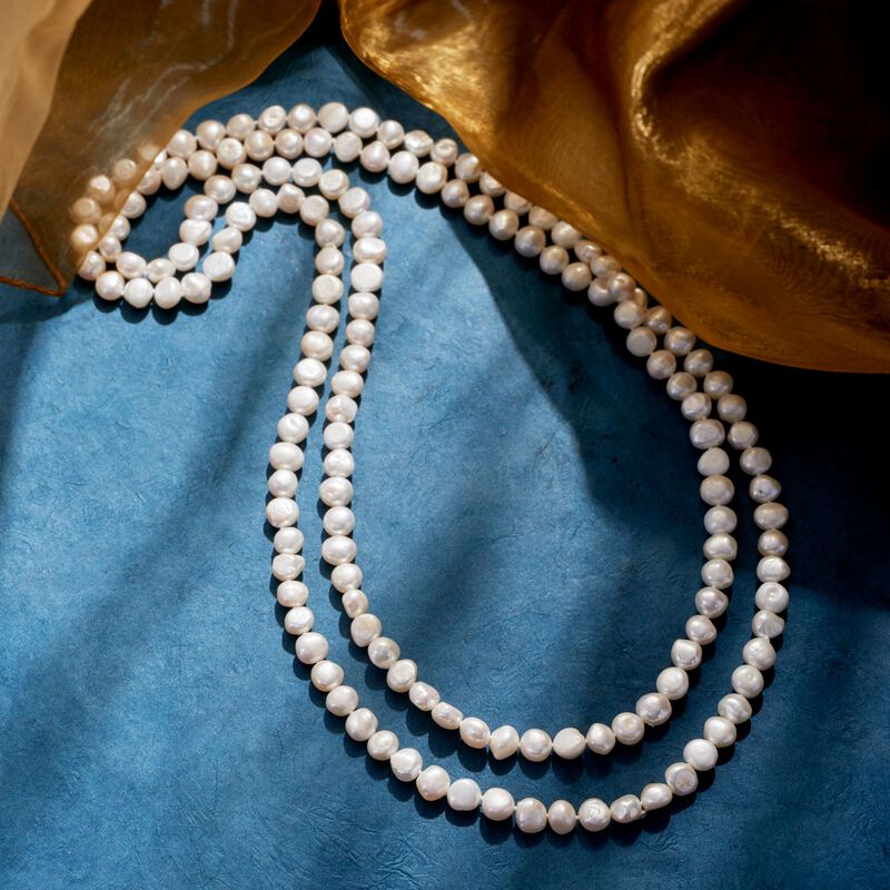 10-11mm Cultured Baroque Pearl Long Endless Necklace image number 2