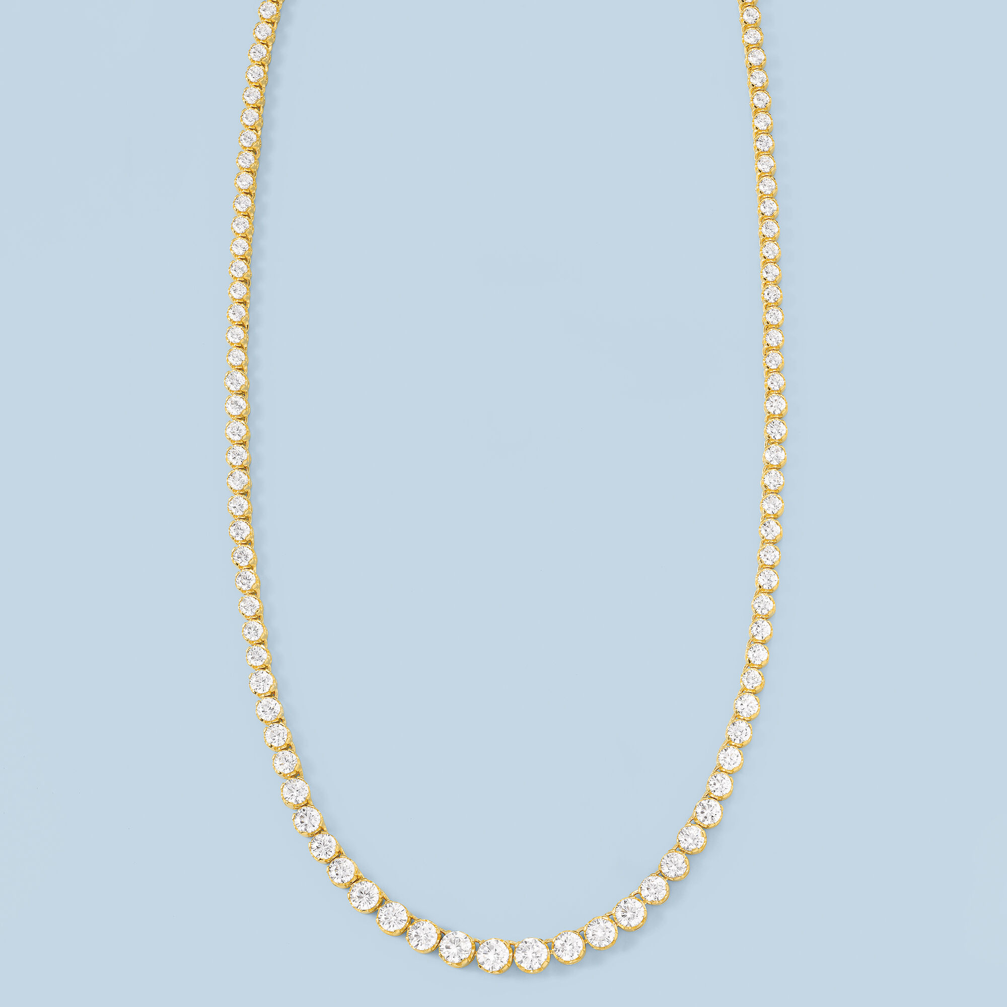 【Golden Concept】Necklace - Tennis ブラック 海外限定 20.00 ct. t.w. Graduated CZ Tennis Necklace in 14kt Gold