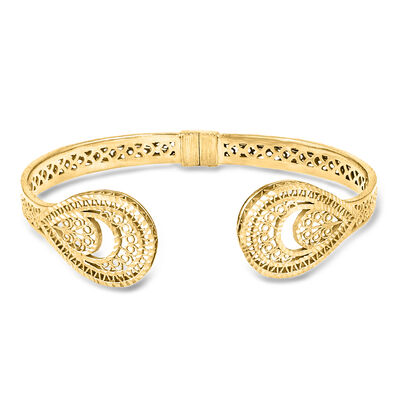 18kt Gold Over Sterling Filigree Cuff Bracelet