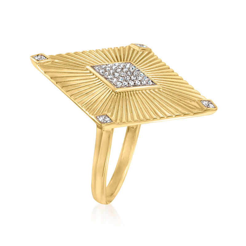 .10 ct. t.w. Diamond Kite Ring in 18kt Gold Over Sterling image number 2