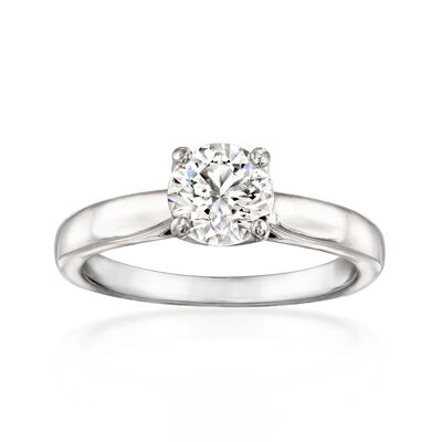 C. 2010 Vintage .82 Carat Diamond Solitaire Ring in Platinum