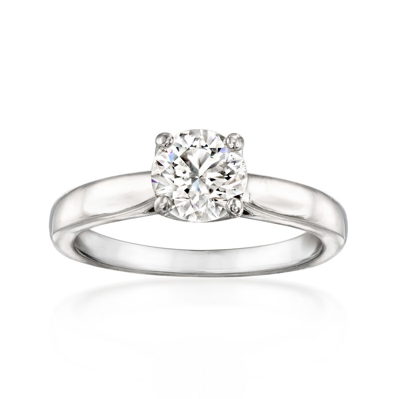 C. 2010 Vintage .82 Carat Diamond Solitaire Ring in Platinum. Size 5.5 image number 0
