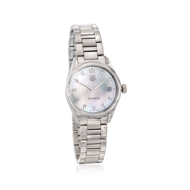 TAG Heuer Carrera Women's 32mm Stainless Steel Watch with Diamonds - Mother-Of-Pearl Dial image number 0